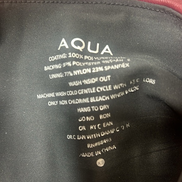 Aqua Vegan Leather Leggins - Picture 3 of 4